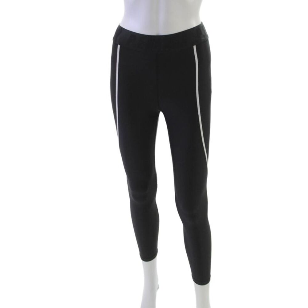 PE Nation Women Black Recycled Polyester Ankle Leggings Size M